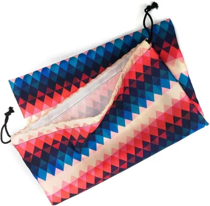 Colored Zig Zag Drawstring Bag - Image 3