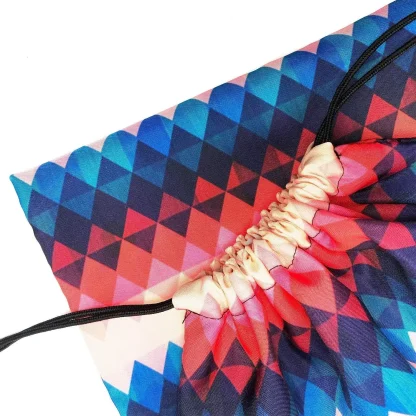Colored Zig Zag Drawstring Bag - Image 2