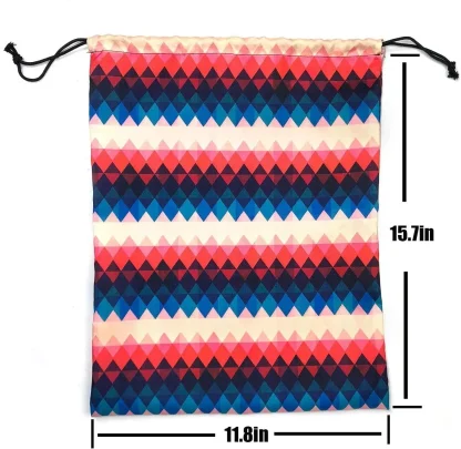 Colored Zig Zag Drawstring Bag - Image 6