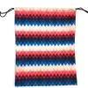 Colored Zig Zag Drawstring Bag