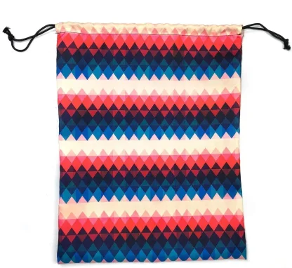 Colored Zig Zag Drawstring Bag