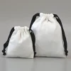White Pouch Drawstring Bag - Image 2