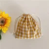 Check Pattern Drawstring Bags