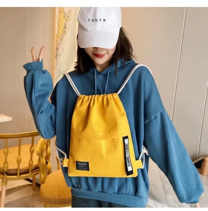 Zippered Backpack Drawstring Bags - Image 2