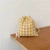 Check Pattern Drawstring Bags - Image 2